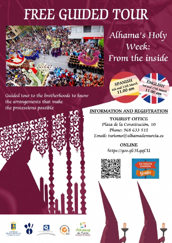 Nuevas visitas guiadas Semana Santa de Alhama: las procesiones desde dentro
