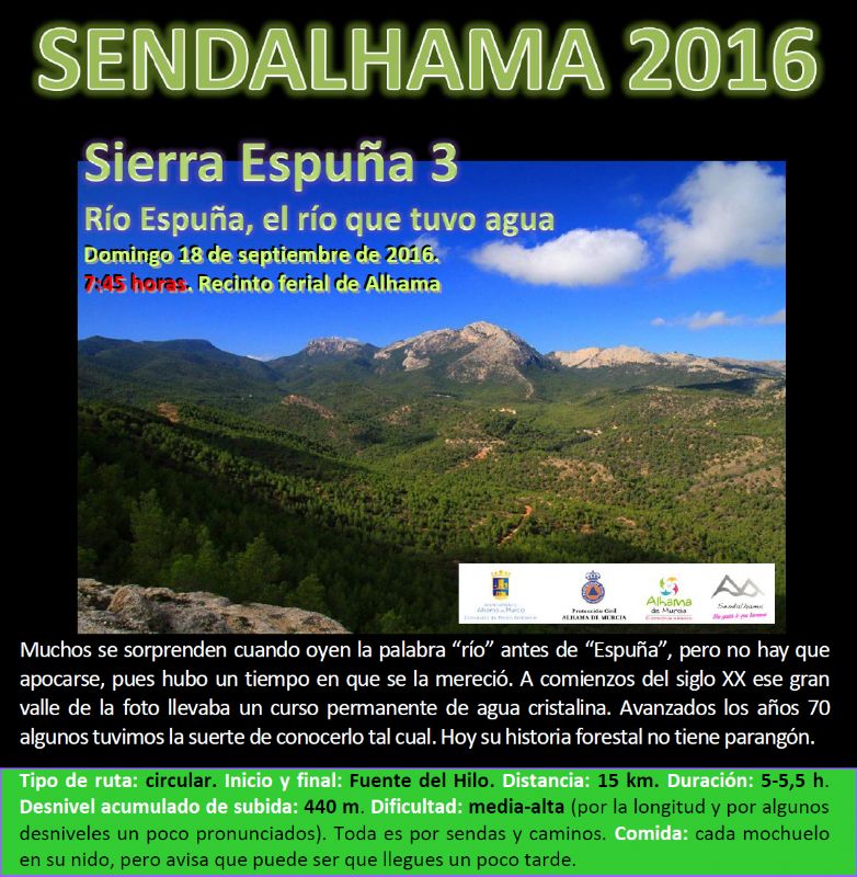 Abierto el plazo de inscripcin para la nueva ruta de Sendalhama 2016: Ro Espua, el ro que tuvo agua