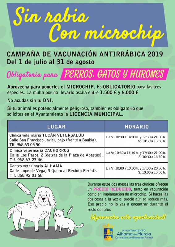 Campaa de vacunacin antirrbica y microchip 2019