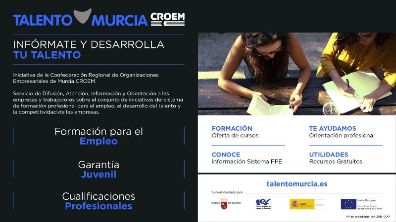 La web Talento Murcia ofrece formacin para el empleo en la Regin de Murcia