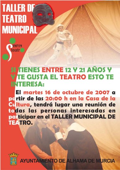 El Ayuntamiento convoca una reunin para todos los interesados en formar parte del Taller Municipal de Teatro