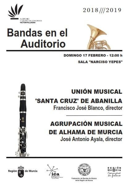 La Agrupación Musical de Alhama en concierto en el auditorio Víctor Villegas el domingo 17 de febrero