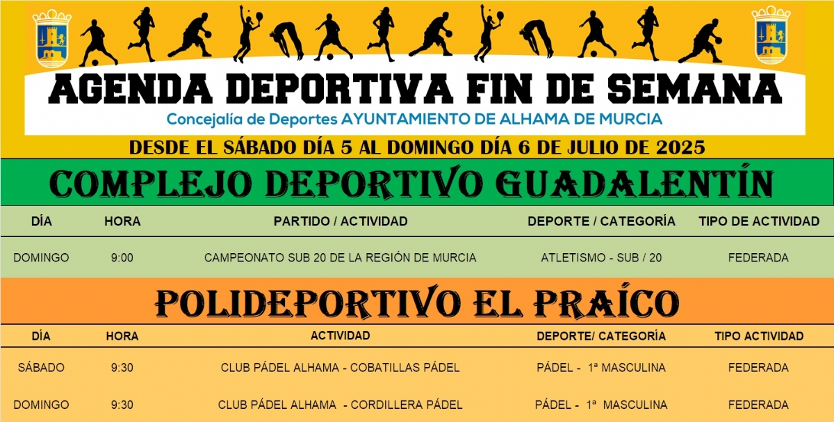Agenda deportiva del sábado 5 hasta el domingo 6 de julio de 2025 Agenda deportiva del sábado 5 hasta el domingo 6 de julio de 2025