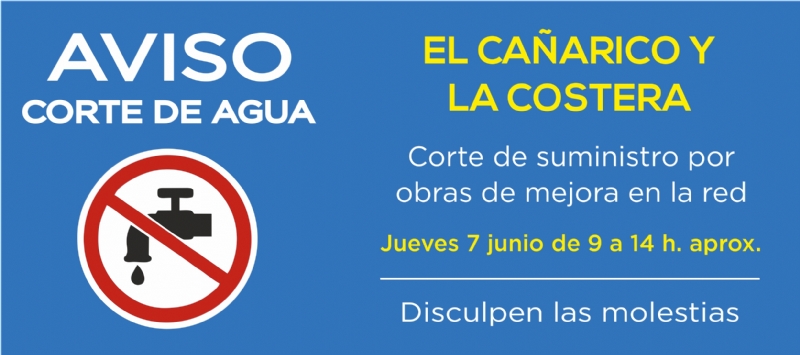 AVISO: corte de agua en El Caarico y La Costera - 7 de junio