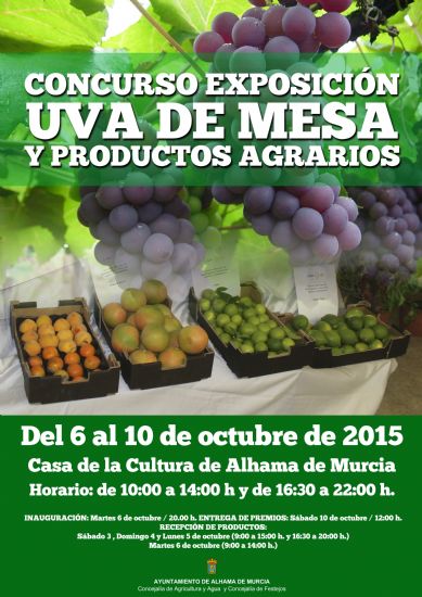 Esta tarde se inaugura la Exposicin de Uva de Mesa y Productos Agrarios