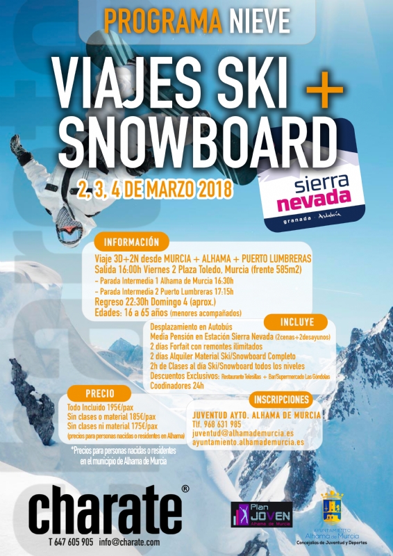 Nuevos viajes a Sierra Nevada para practicar esquí y snowboard