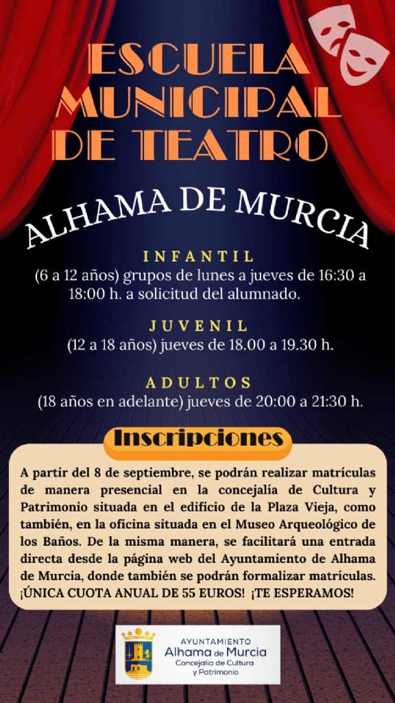 Alhama de Murcia apuesta por la cultura a través de la Escuela Municipal de Teatro 