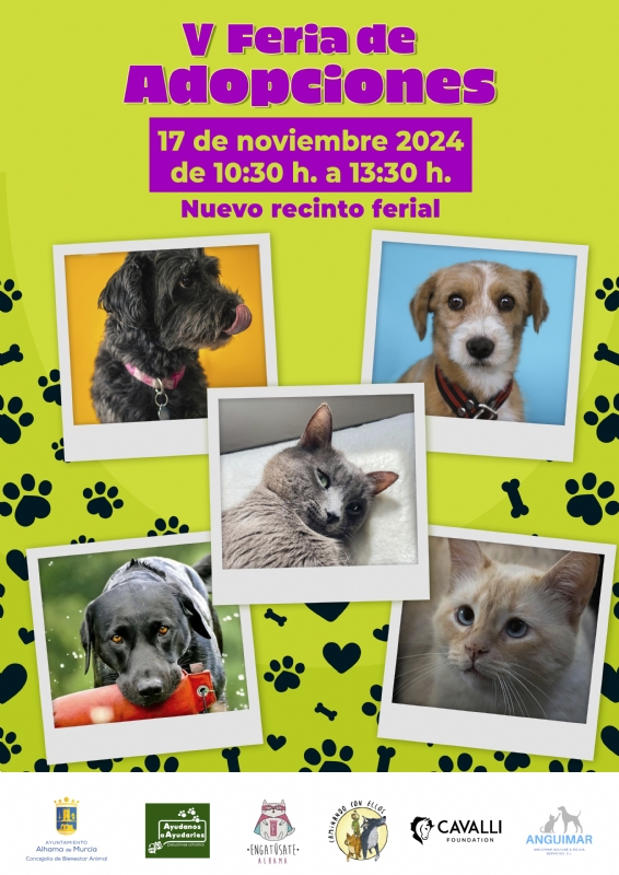 V Feria de Adopciones de animales de compañía en Alhama de Murcia: ¡encuentra a tu compañero fiel!