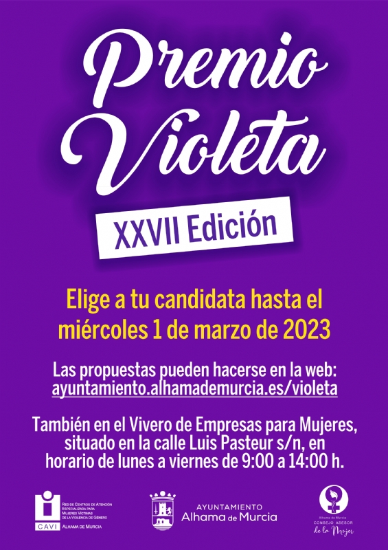 Abierto el plazo de presentacin de candidaturas para el XXVII Premio Violeta