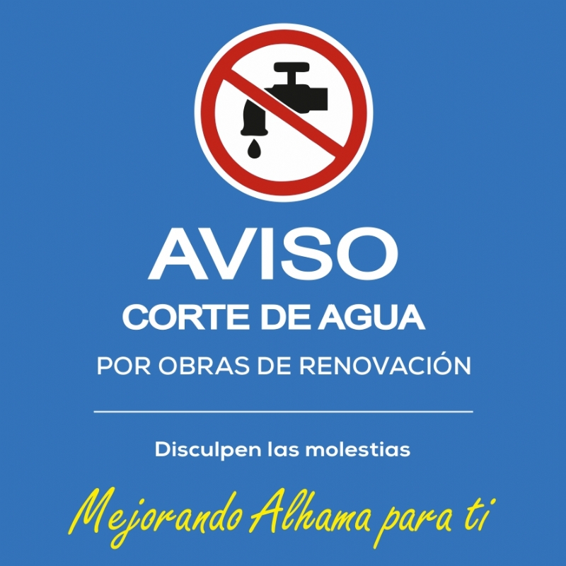 AVISO: corte de suministro de agua para el martes 10 de mayo