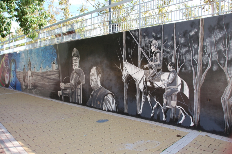 El jardn de Cervantes inaugura su mural dedicado a El Quijote