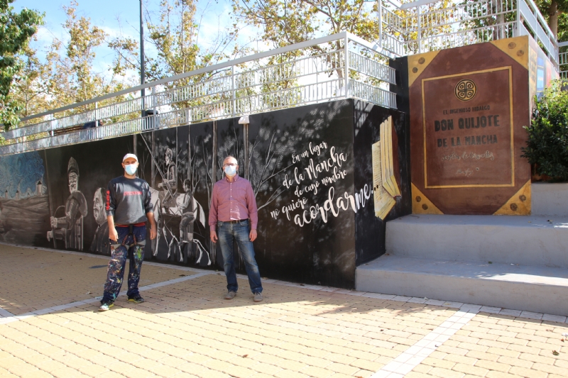 El jardn de Cervantes inaugura su mural dedicado a El Quijote