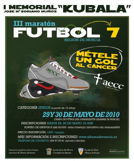 El Torneo de Ftbol 7 de ayuda para la Asociacin Espaola Contra el Cncer se celebrar los das 29 y 30 de mayo