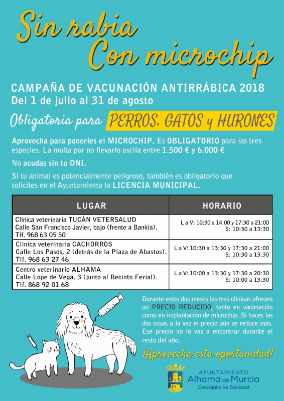Campaa de vacunacin antirrbica y microchip 2018