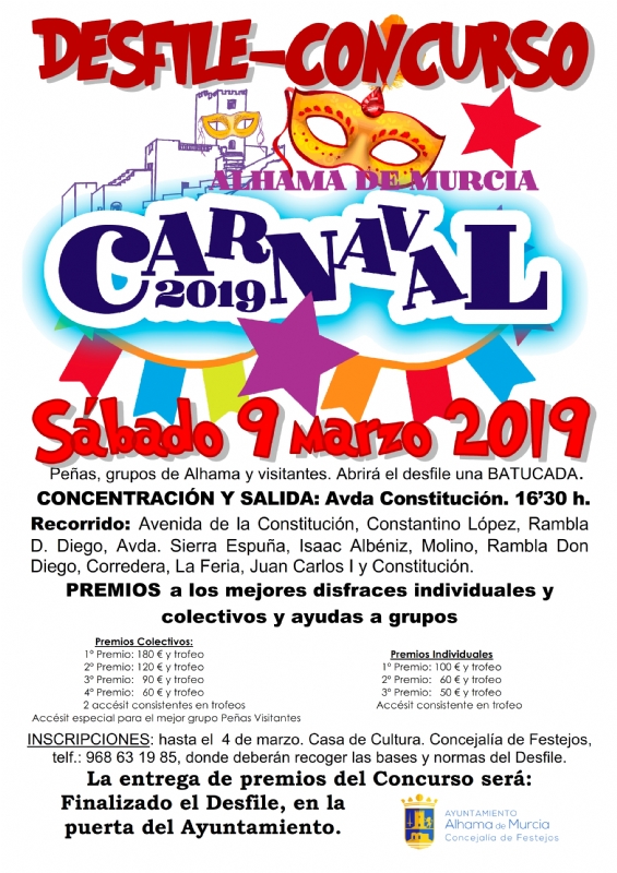 Carnaval de Alhama de Murcia 2019. Del 1 al 10 de marzo