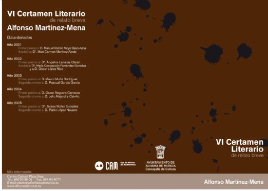 El sbado 13 de mayo se rene el jurado calificador del VI Certamen Literario de Relato Breve Alfonso Martnez-Mena 