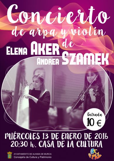 Concierto de arpa y violn de Elena Arker y Andrea Szamek