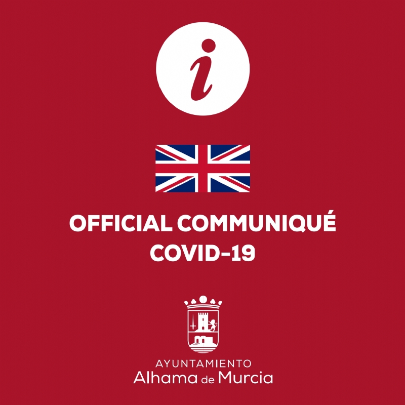 Official communiqu from the Town Hall of Alhama de Murcia concerning measures adopted in response to COVID-19