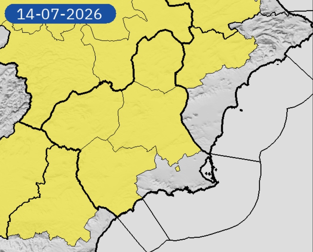El aviso amarillo por calor regresará mañana a Alhama de Murcia