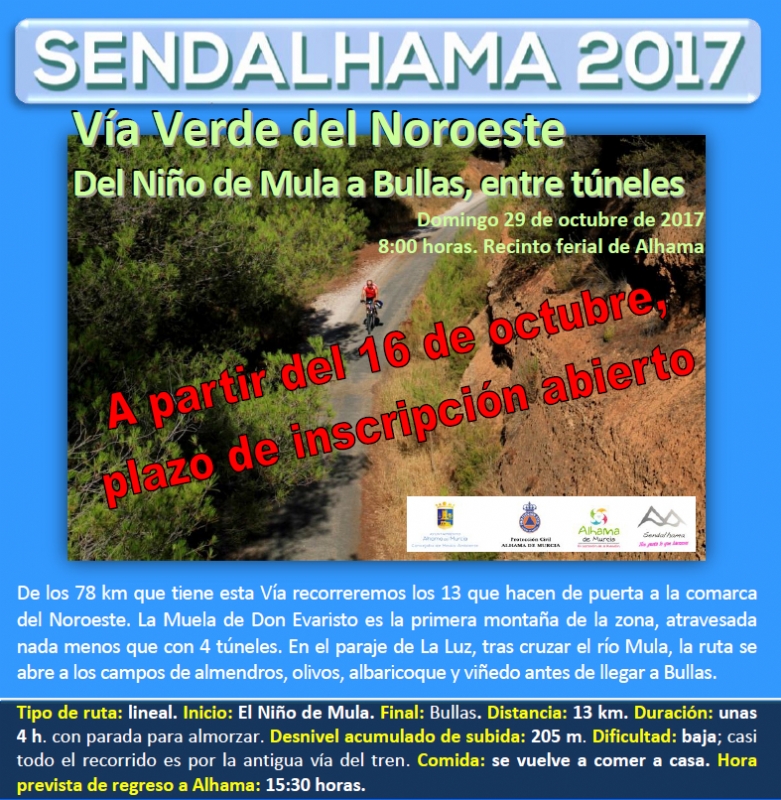 El lunes 16 se abre el plazo de inscripcin para dos nuevas rutas de Sendalhama 2017