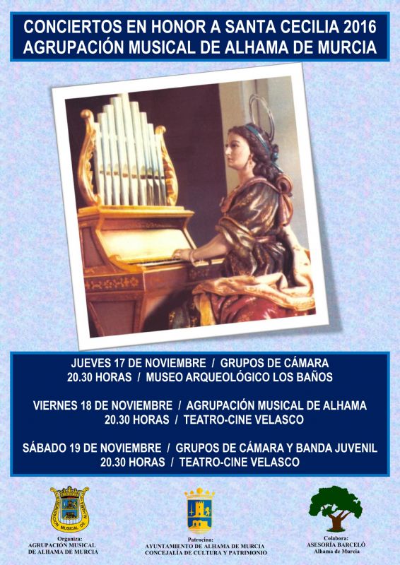 La Agrupacin Musical de Alhama presenta los conciertos en honor a Santa Cecilia 2016