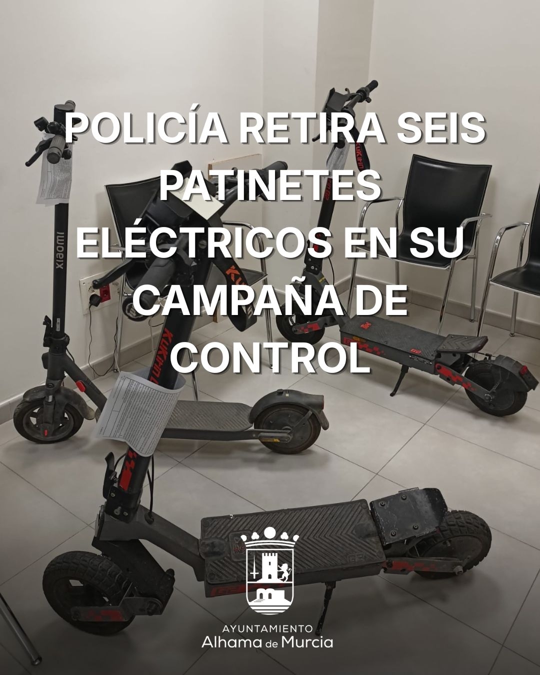 Policía retira seis patinetes eléctricos en su campaña de control