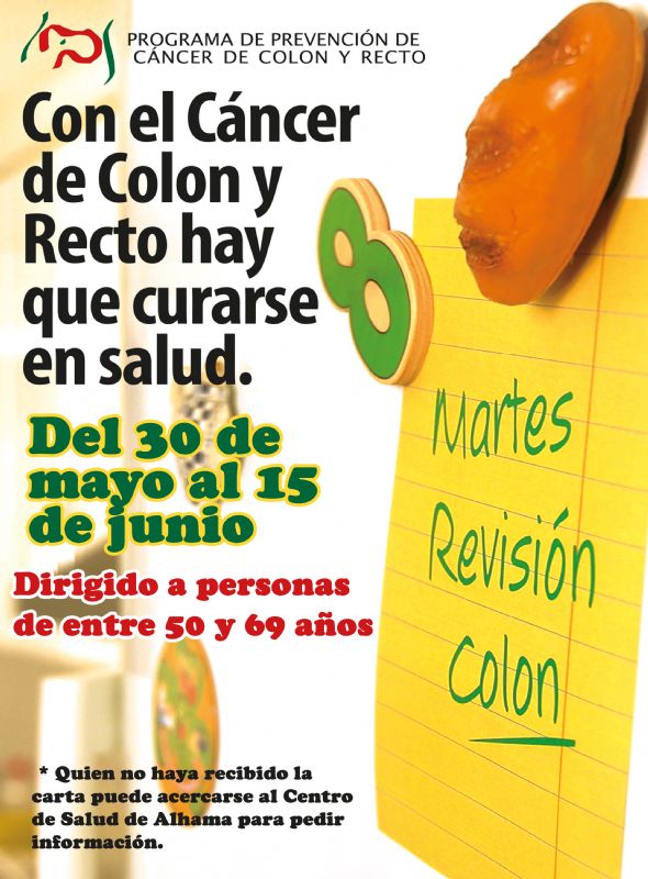 Programa de Prevención de Cáncer de Colon y Recto. Del 30 de mayo al 15 de junio