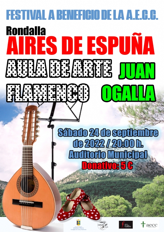 Festival flamenco a beneficio de la AECC: sábado 24 de septiembre en el auditorio municipal