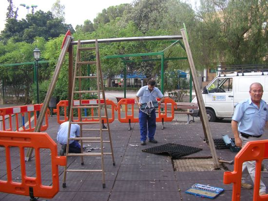 Se arregla juego infantil del parque la Cubana