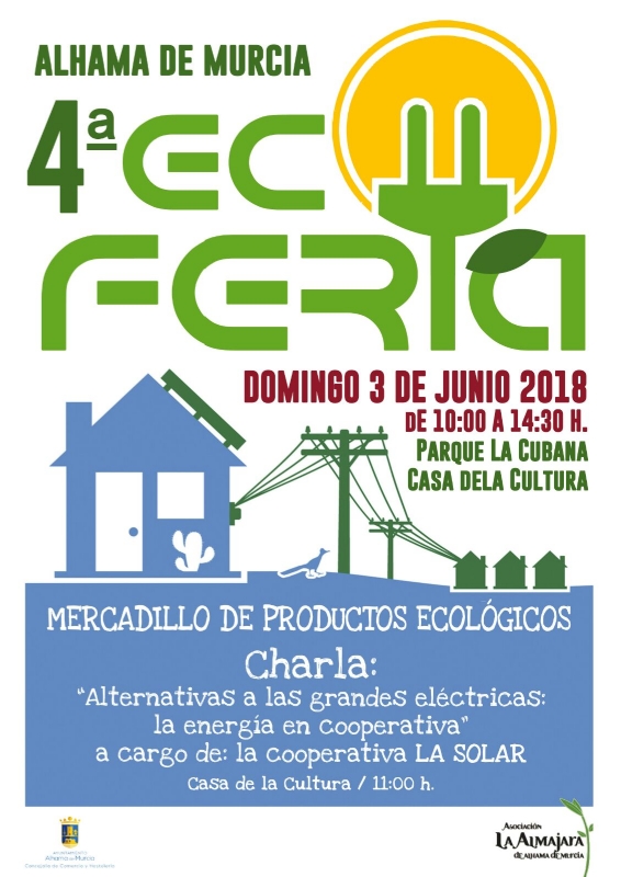 La IV Ecoferia de Alhama de Murcia tratará sobre la energía sostenible