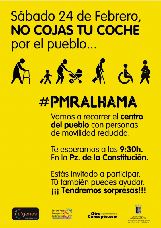 Participa este sbado en la marcha a favor de las personas con movilidad reducida #PMR