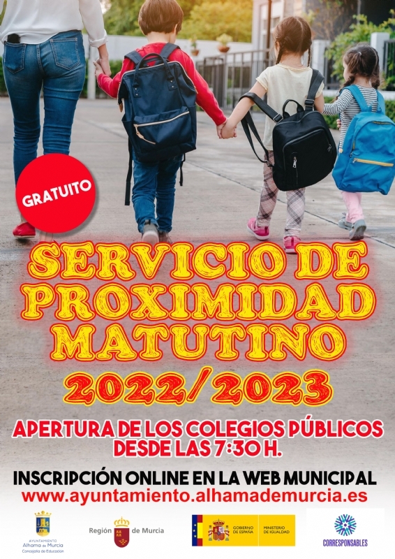 Todos los niños/as inscritos en el Servicio de Proximidad Matutino han sido admitidos (23-09-2022)