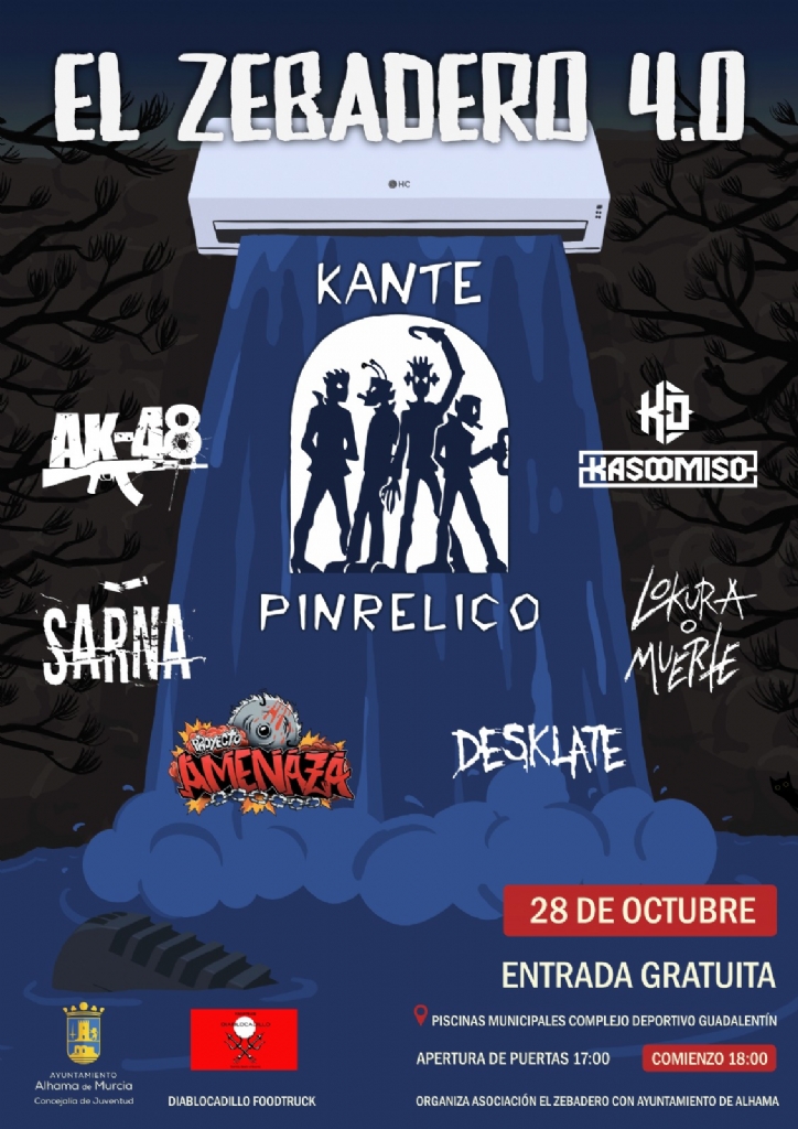 El Festival El Zebadero 4.0 trae una selección del rock y punk local y nacional el próximo 28 de octubre a Alhama de Murcia