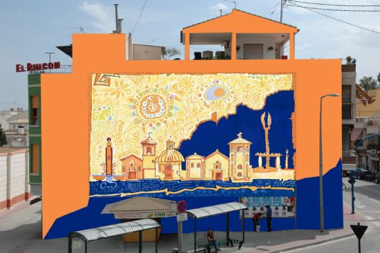 Una pintura de Fernando Martínez se convertirá en un enorme mural que decorará la pared de la parada de autobuses