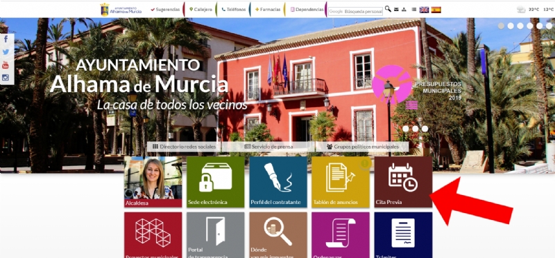 El Ayuntamiento de Alhama de Murcia incorpora un sistema de cita previa para evitar esperas