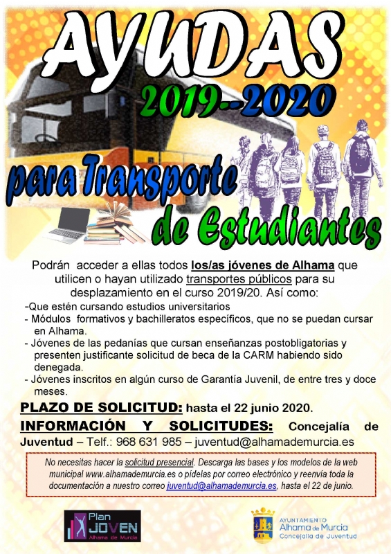Abierta la convocatoria de ayudas para transporte de estudiantes del curso 2019/2020