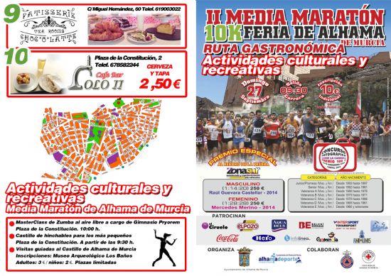 Ruta gastronmica y actividades culturales y recreativas con motivo de la II Media Maratn de Alhama