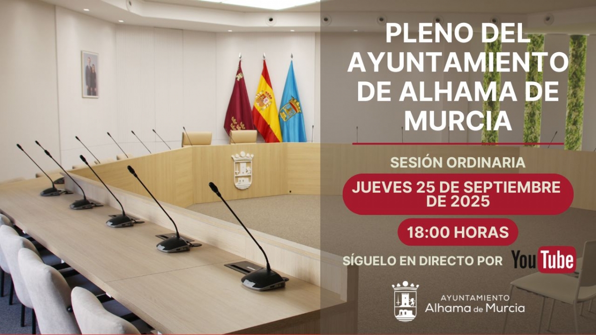 Convocatoria del Pleno Ordinario: jueves 25 de septiembre de 2025