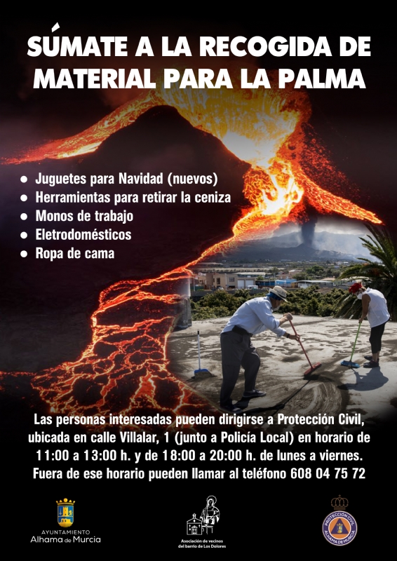 Súmate a la nueva recogida de material para ayudar a La Palma