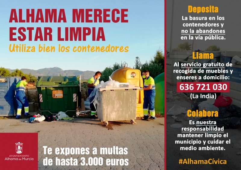 Alhama merece estar limpia, una campaa para concienciar sobre el buen uso de los contenedores