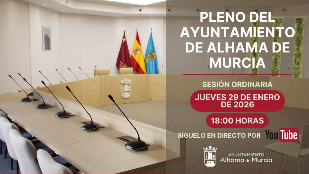 Convocatoria del Pleno Ordinario: jueves 29 de enero de 2026