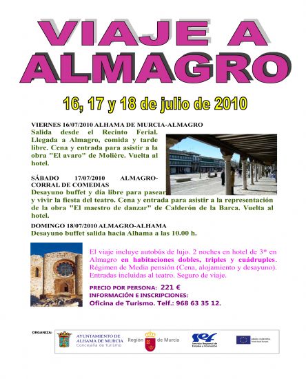 El Ayuntamiento organiza un viaje a Almagro coincidiendo con la Semana de Teatro