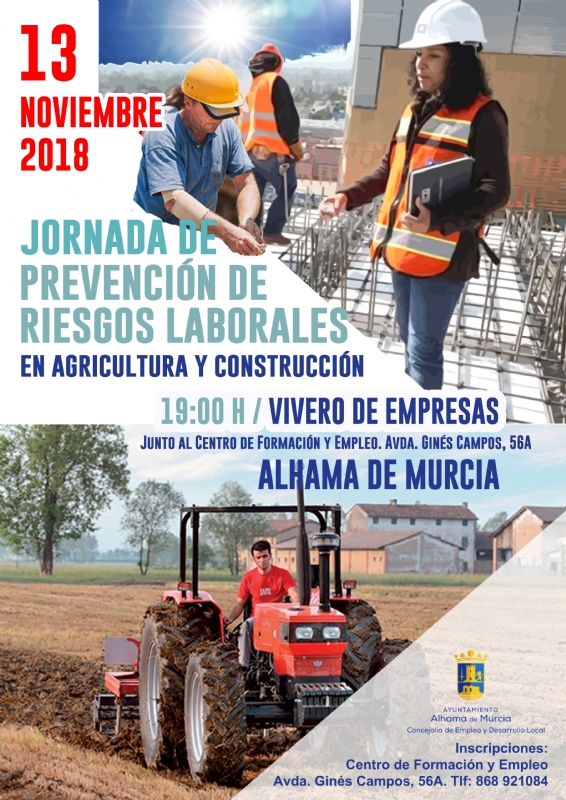 Jornada de prevención de riesgos laborales en agricultura y construcción. 13 de noviembre