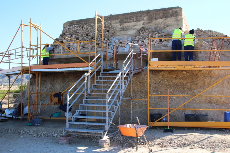 Trabajos de recuperación de patrimonio en yacimientos y bienes catalogados de Alhama