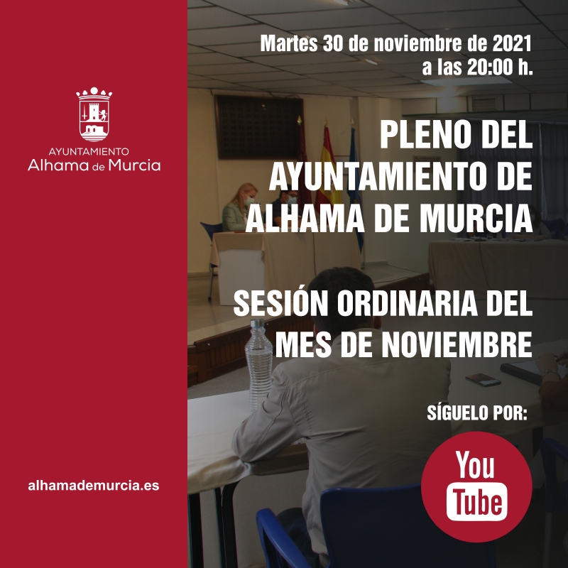 Convocatoria de Pleno: sesión ordinaria » martes 30 de noviembre de 2021