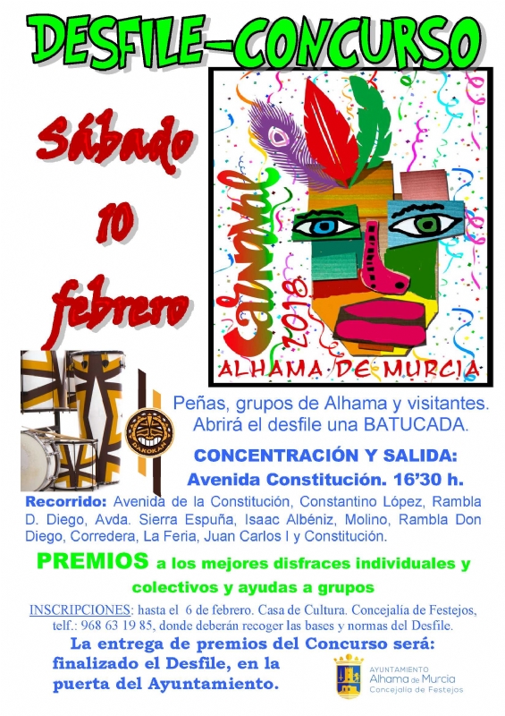 Carnaval de Alhama de Murcia 2018. Del 9 al 11 de febrero