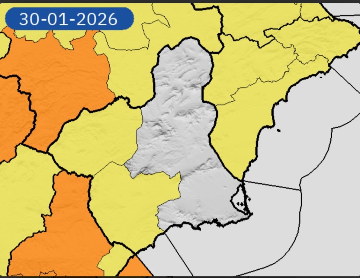La AEMET mantiene la alerta amarilla por viento en Alhama de Murcia y el Valle del Guadalentín