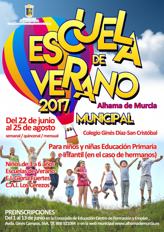 Escuela Municipal de Verano 2017. Del 22 de junio al 25 de agosto
