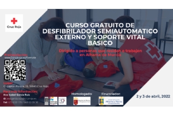 Presentación curso gratuito de desfibrilador semiautomático externo y soporte vital básico 	