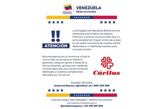 El Ayuntamiento informa sobre los canales oficiales para enviar ayuda humanitaria a Venezuela El Ayuntamiento informa sobre los canales oficiales para enviar ayuda humanitaria a Venezuela